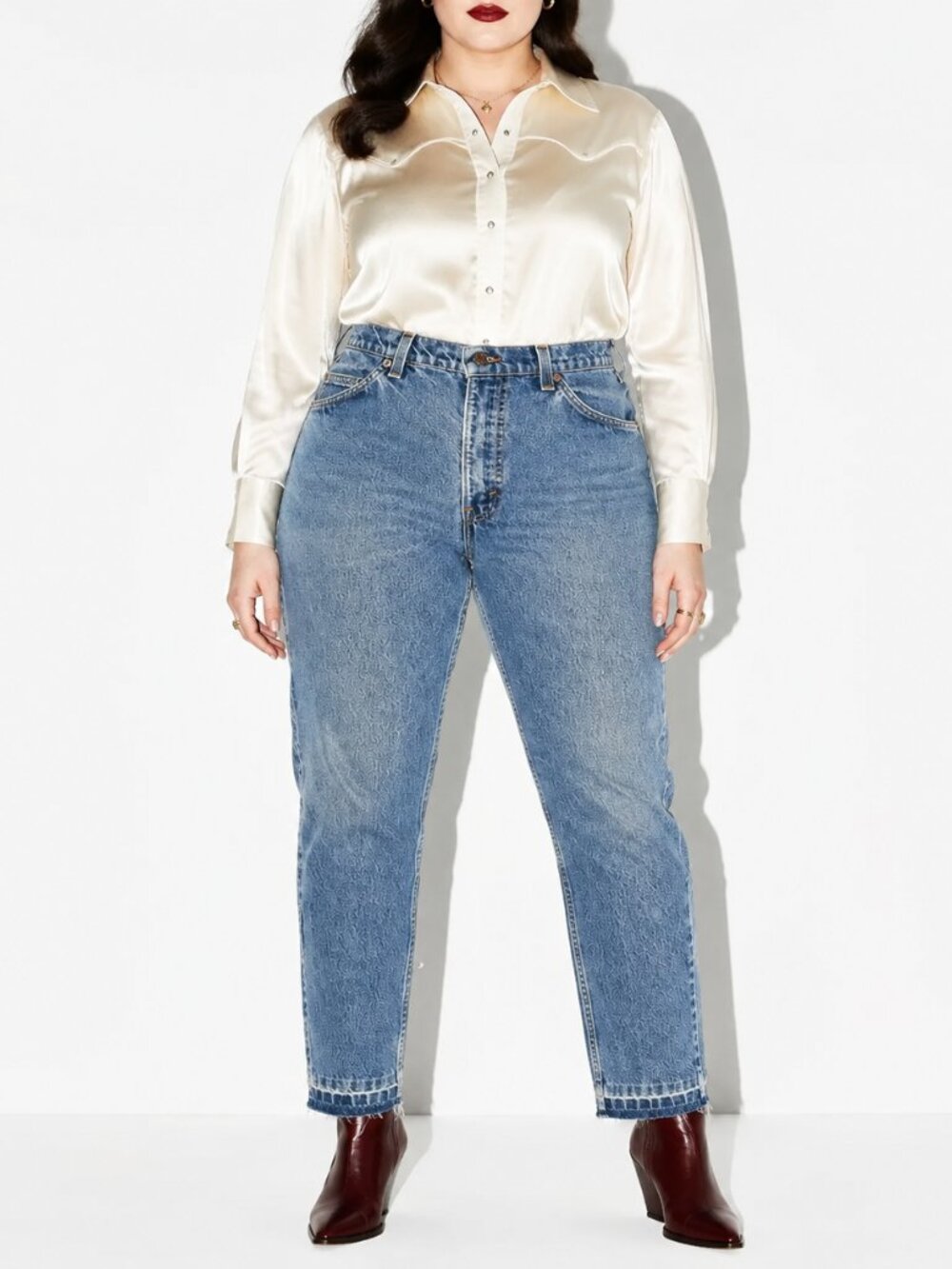 80s Vintage Levis Jeans High Waist Cropped Straight Leg Womens 12 26W Stone Wash